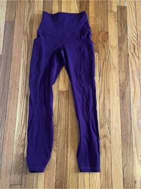 Lululemon Like New Align High-Rise Pant Leggings with Pockets Purple 25 in Sz 2